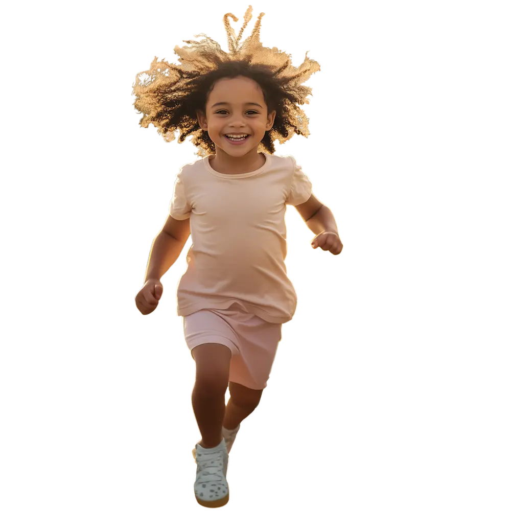 Running child experiences the freedom of Vanilla Internet